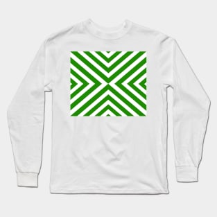 Abstract triangles geometric pattern - green and white. Long Sleeve T-Shirt